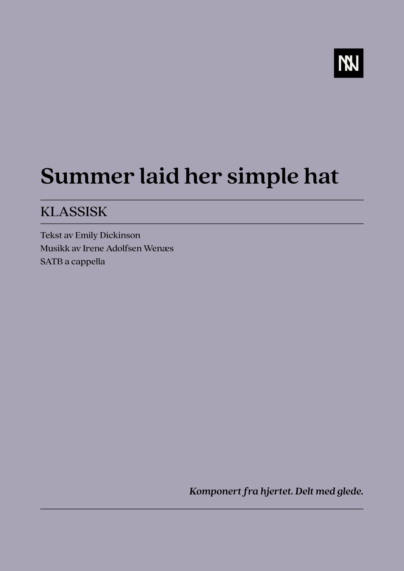 Summer laid her simple hat SATB